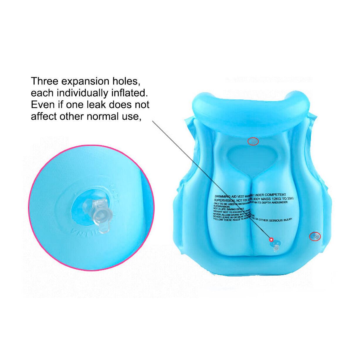 Swimming Vest For Kids - Inflatable Children Swimming Floating Swim Aid Vest Life Jacket Swimming - Tophatter Daily Deals