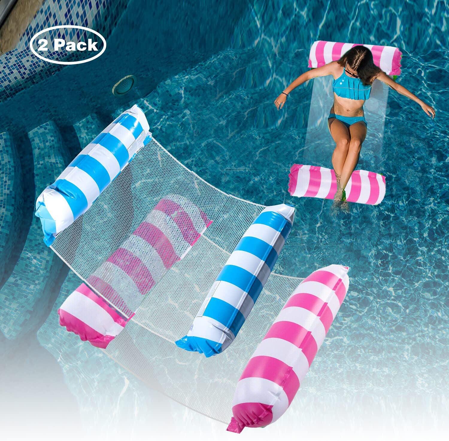 Inflatable Float for Pool - 2x Inflatable Pool Floats Water Floating Pool Lounge Bed Swimming - Tophatter Daily Deals