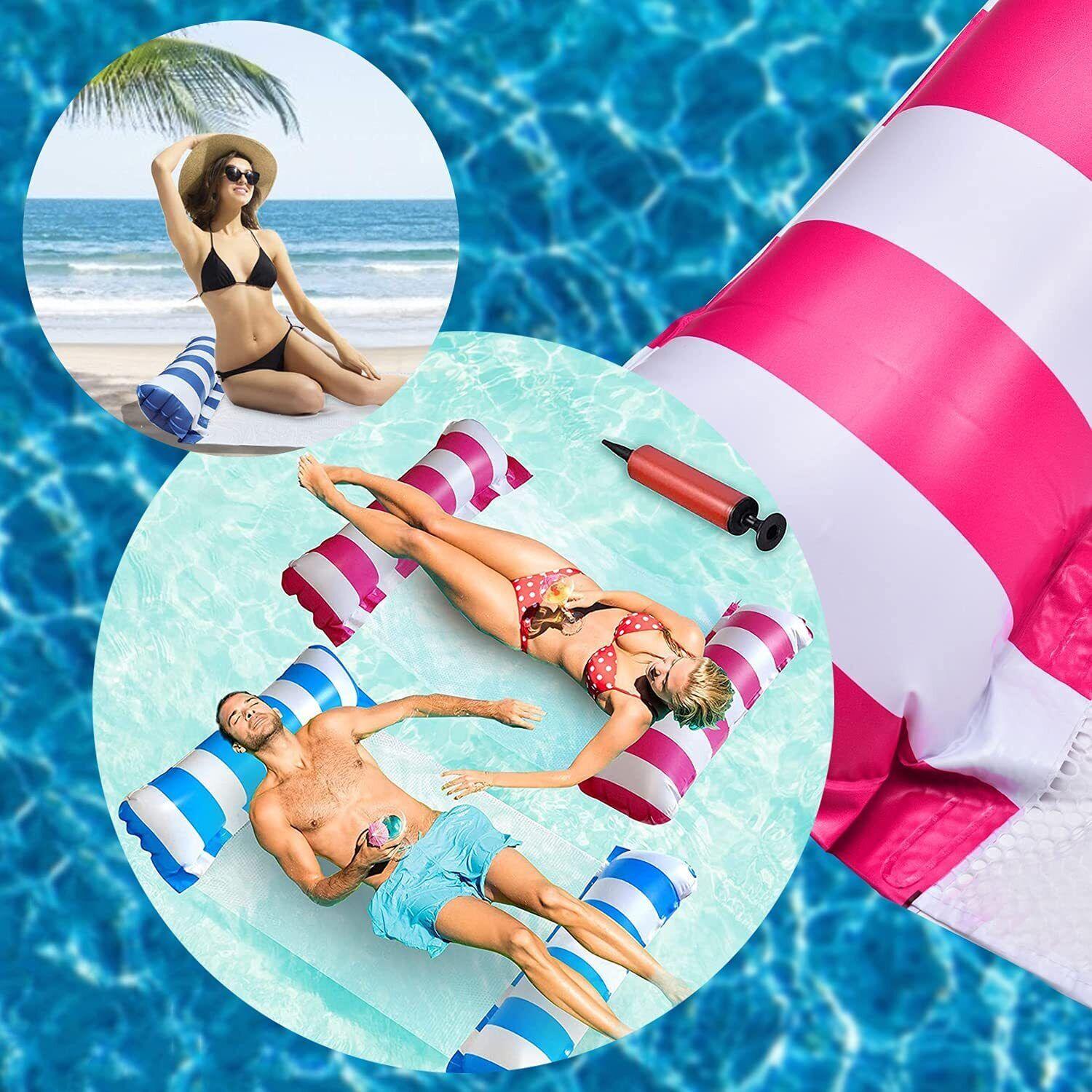 Inflatable Float for Pool - 2x Inflatable Pool Floats Water Floating Pool Lounge Bed Swimming - Tophatter Daily Deals