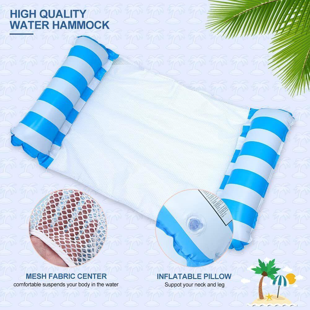 Inflatable Float for Pool - 2x Inflatable Pool Floats Water Floating Pool Lounge Bed Swimming - Tophatter Daily Deals
