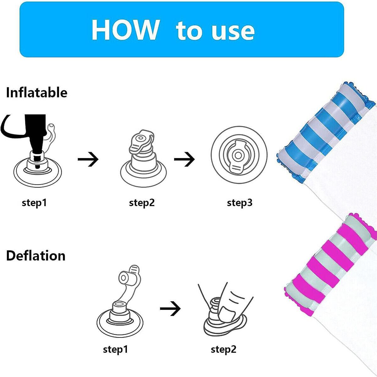 Inflatable Float for Pool - 2x Inflatable Pool Floats Water Floating Pool Lounge Bed Swimming - Tophatter Daily Deals