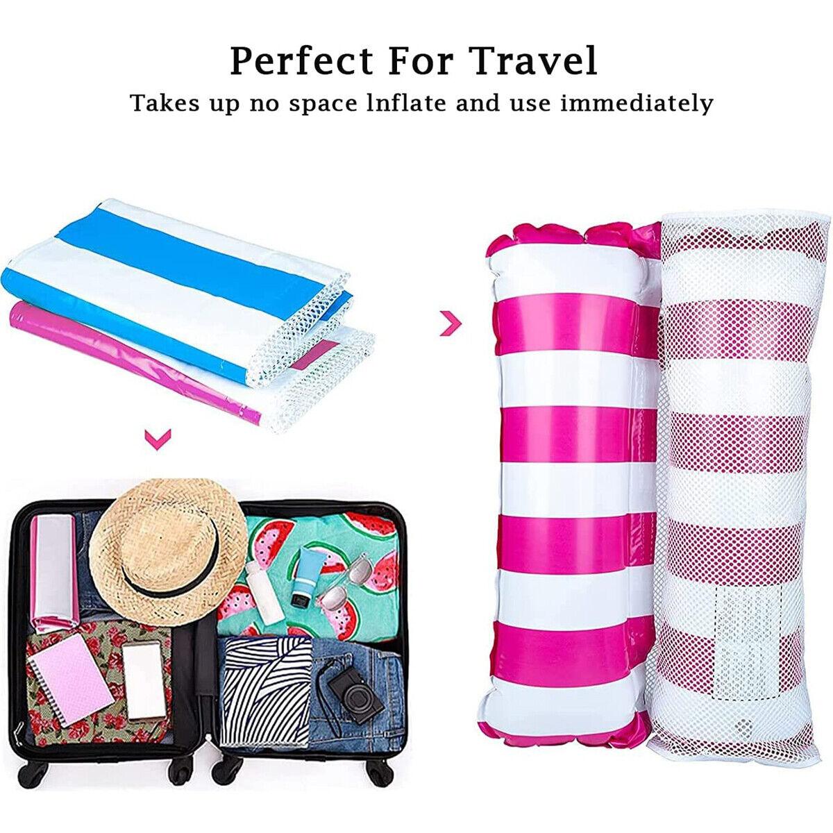 Inflatable Float for Pool - 2x Inflatable Pool Floats Water Floating Pool Lounge Bed Swimming - Tophatter Daily Deals