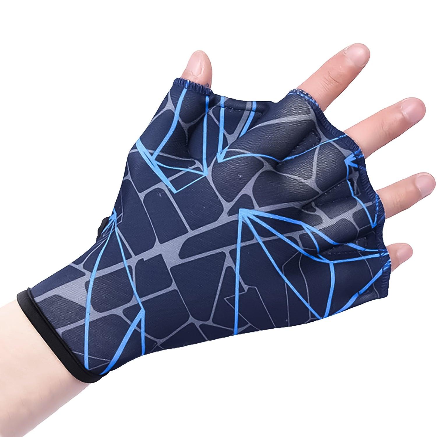 Swimming Hand Paddles - 1 Pair Swim Hand Fins Flippers Finger Webbed Gloves Water Sports Gloves Swimming - Tophatter Daily Deals