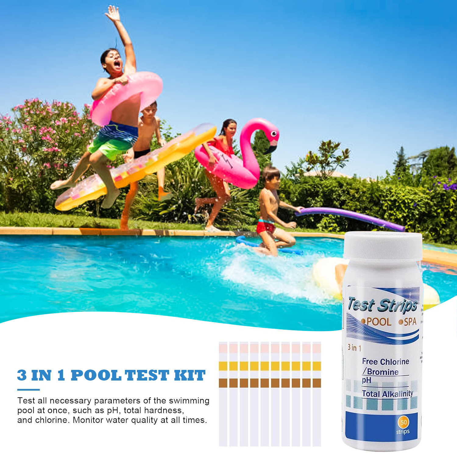 Swimming Pool Test Strips – 200PCS Chlorine Dip Test Strips Swimming Pool Water SPA Hot Tub PH Tester Paper Swimming pool test strips - Tophatter Daily Deals