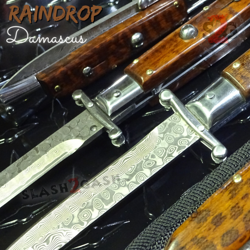 Swinguard Stiletto Knife Rare Italian Automatic - Snakewood Damascus Knife-Auto - Tophatter Daily Deals