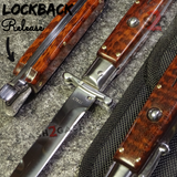 Swinguard Stiletto Knife Rare Italian Automatic - Snakewood 440C Knife-Auto - Tophatter Daily Deals