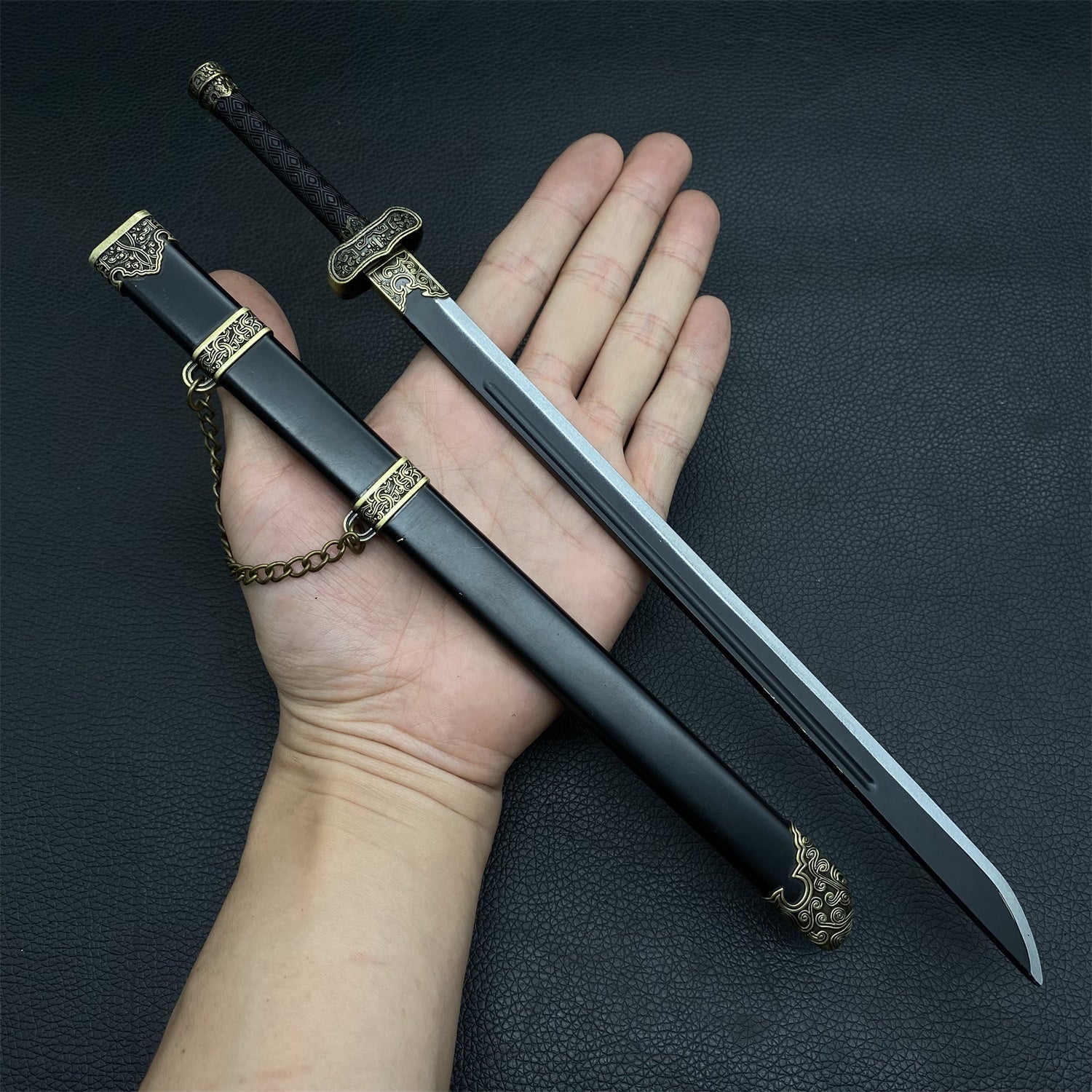 Chinese Style Swords Metal Tiny Sword Replicas Zhangqiling Golden Knife - Tophatter Daily Deals