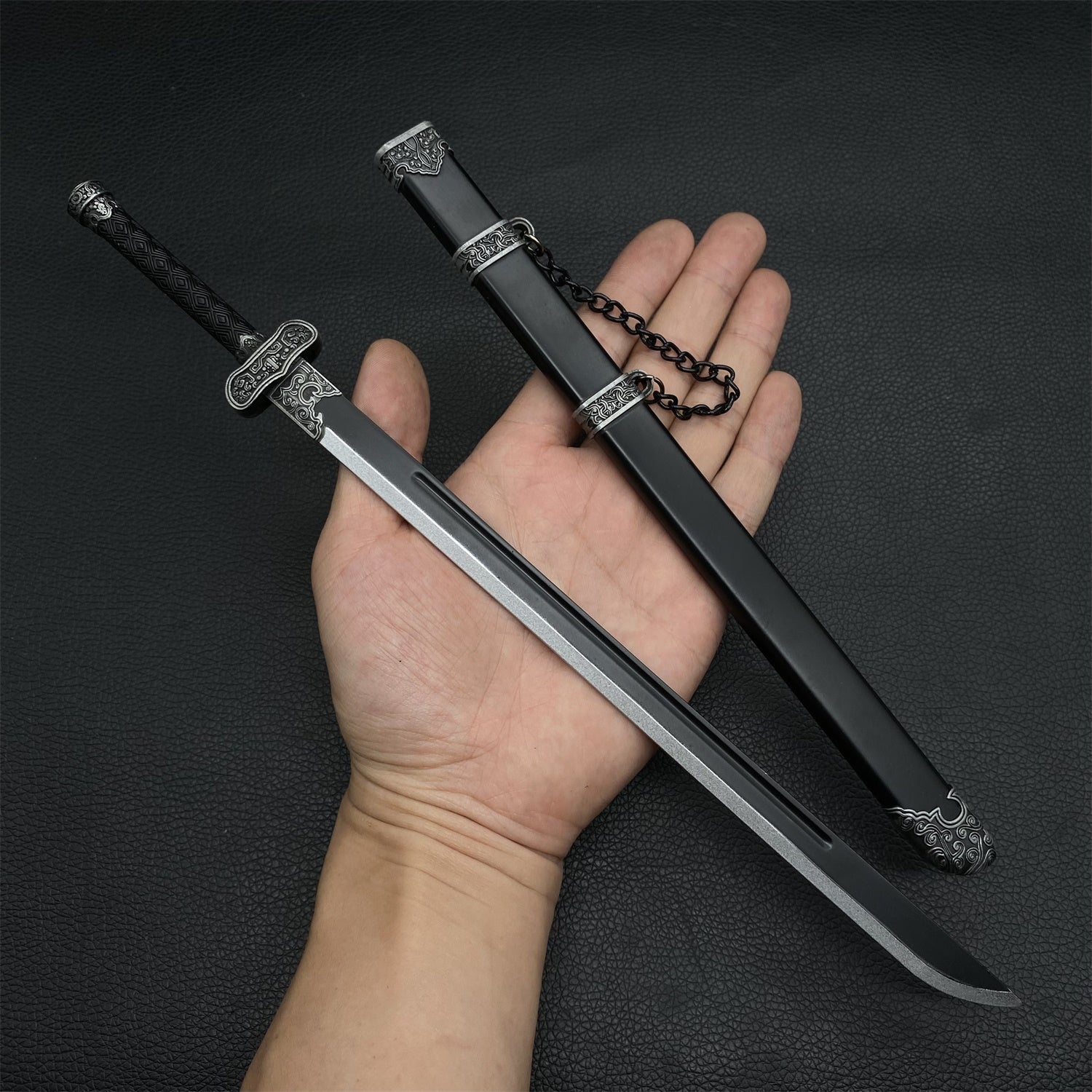 Chinese Style Swords Metal Tiny Sword Replicas Zhangqiling Black Knife - Tophatter Daily Deals