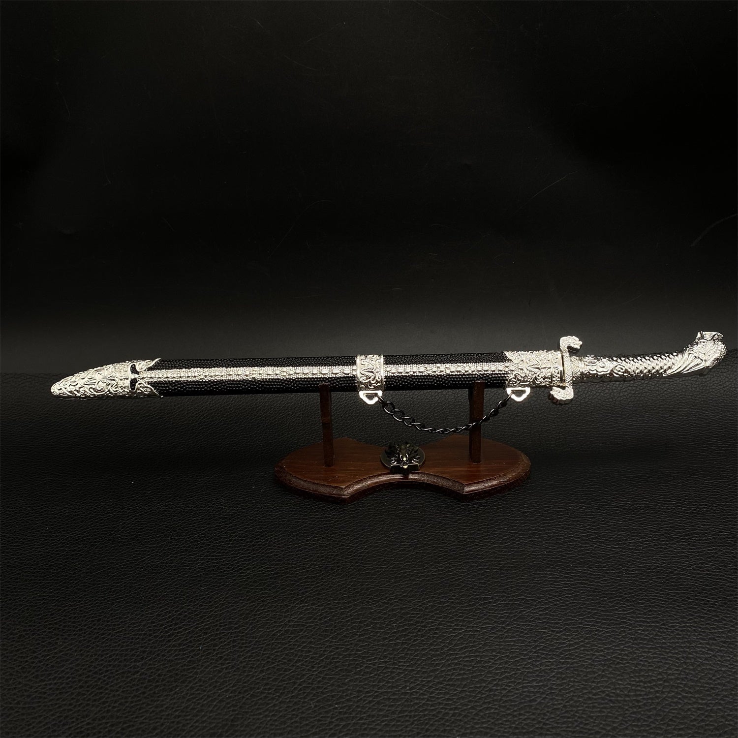 Chinese Style Swords Metal Tiny Sword Replicas Qiong Lin Qing Knife & Stand - Tophatter Daily Deals