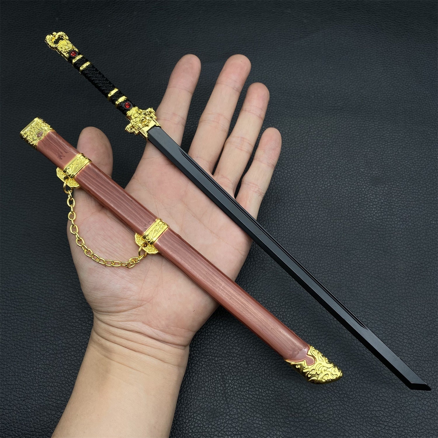 Chinese Style Swords Metal Tiny Sword Replicas Golden TangHen Dao - Tophatter Daily Deals