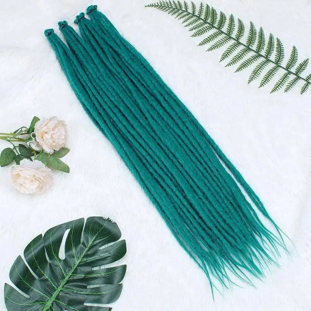 Synthetic Dreadlock Wigs Double 10 Strands 24Inch Wigs For Wonmen Dreadlock Extensions Hairpiece For Daily Use Wigs Blue Green - Tophatter Daily Deals