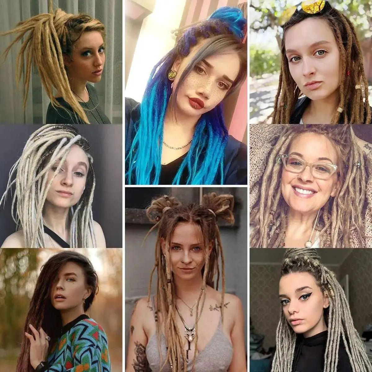 Synthetic Dreadlock Wigs Double 10 Strands 24Inch Wigs For Wonmen Dreadlock Extensions Hairpiece For Daily Use Wigs Blue Green - Tophatter Daily Deals