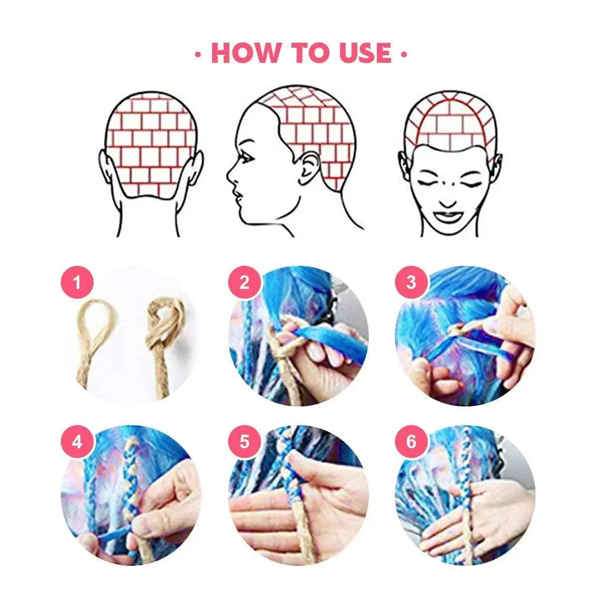 Synthetic Dreadlock Wigs Double 10 Strands 24Inch Wigs For Wonmen Dreadlock Extensions Hairpiece For Daily Use Wigs Blue Green - Tophatter Daily Deals