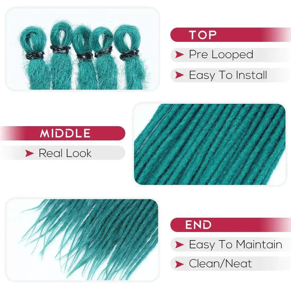 Synthetic Dreadlock Wigs Double 10 Strands 24Inch Wigs For Wonmen Dreadlock Extensions Hairpiece For Daily Use Wigs Blue Green - Tophatter Daily Deals