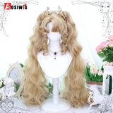Synthetic Red Long Curly Double ponytail Lolita Cosplay Halloween Wig Female Wig with Ponytail Natural Fake Hair For Women 5 - Tophatter Daily Deals