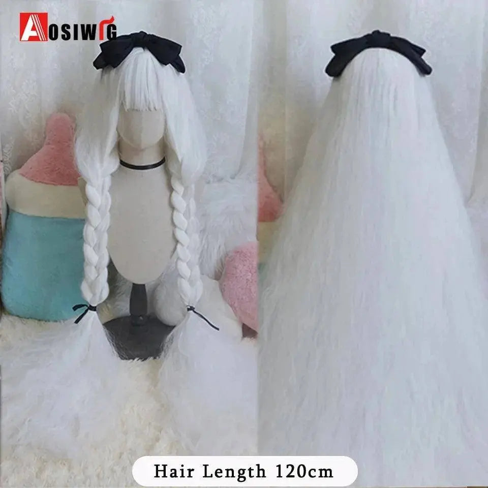 Synthetic Red Long Curly Double ponytail Lolita Cosplay Halloween Wig Female Wig with Ponytail Natural Fake Hair For Women - Tophatter Daily Deals