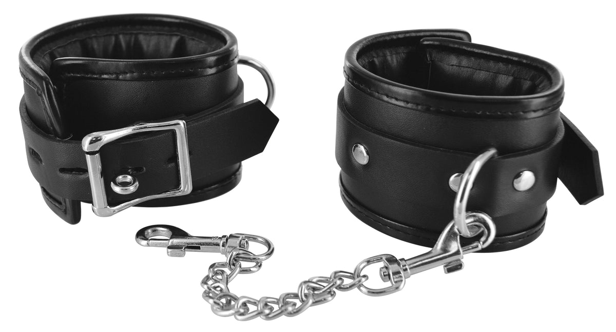 Locking Padded Wrist Cuffs with Chain for Comfortable Bondage Play > Bondage Gear > Restraints - Tophatter Daily Deals