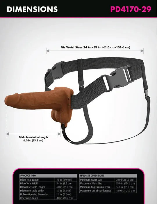 Fantasy X-Tensions Elite (Light) – 6 Inch Vibrating Hollow Silicone Strap-On > Dildos > Strap On Harnesses - Tophatter Daily Deals