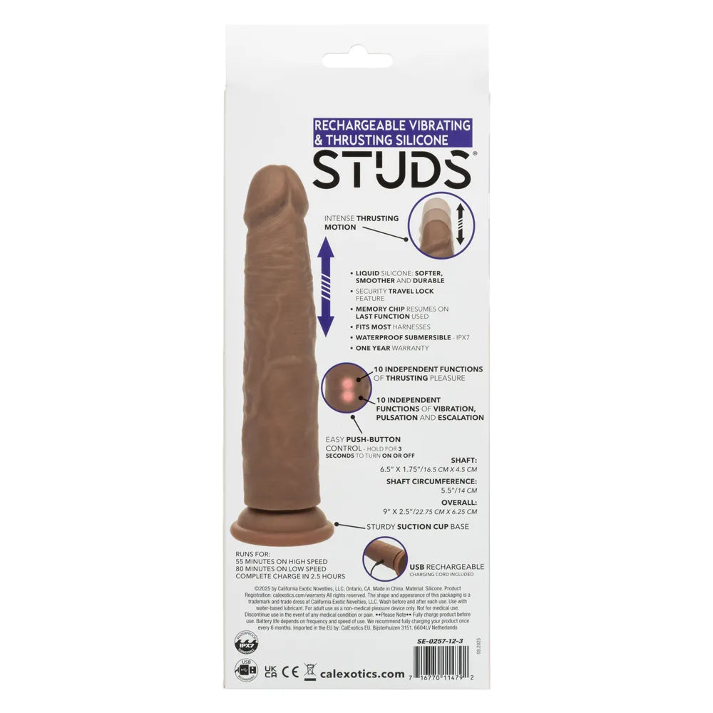 Rechargeable Vibrating and Thrusting Silicone Studs (Brown) – Dual Motor Vibrating Studs > Vibrators > Realistic Vibrators - Tophatter Daily Deals