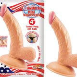 All American Mini 4 Inch Curved Dong With Balls Flesh > Dildos > Slim Dildos - Tophatter Daily Deals