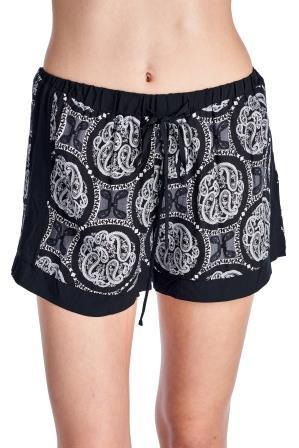 Women's Black & White Print Shorts Shorts - Tophatter Daily Deals