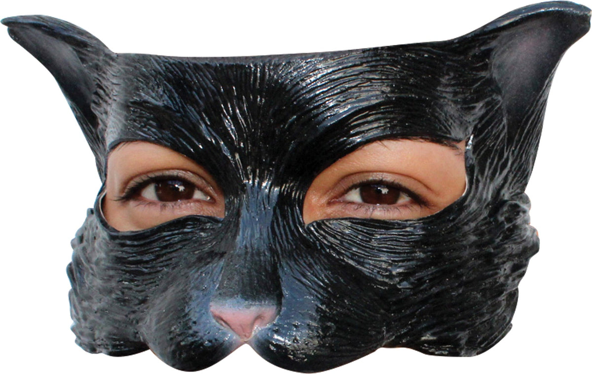 Half Name Black Kitty Latex Half Mask โ Tophatter's Inc.