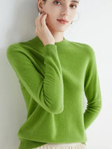 Soft Classic Women’s Pullover - Mock Neck, Wool, Work Green - Tophatter Daily Deals