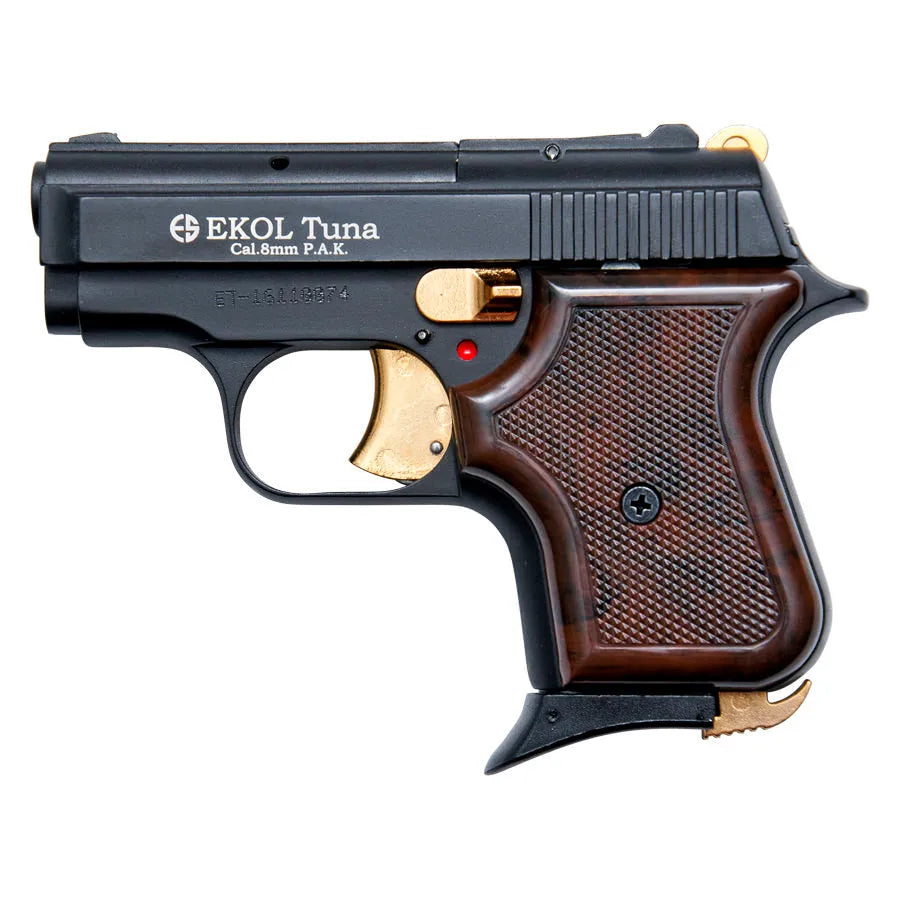 Replica Tuna V950 JF Blank Firing Pistol Black With Gold Fittings ...