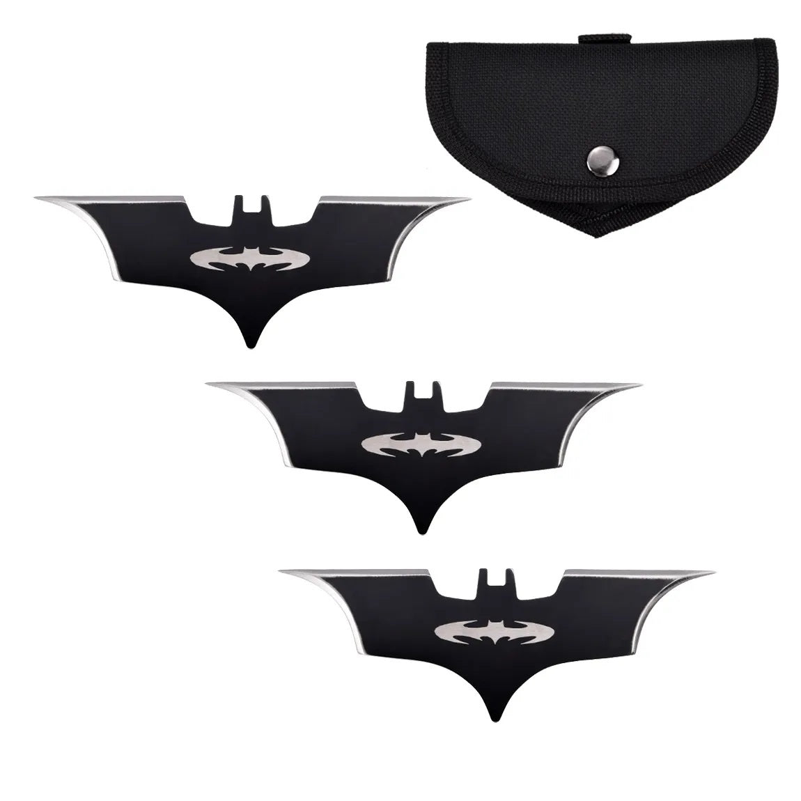 6" Batarang 3 Pcs Throwing Knife Night Dark Bat Thrower Set Collectible Weapons - Tophatter Daily Deals