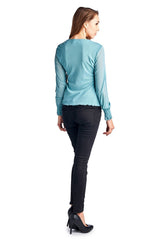 Women's Long Sleeve Mesh Top Tops - Tophatter Daily Deals
