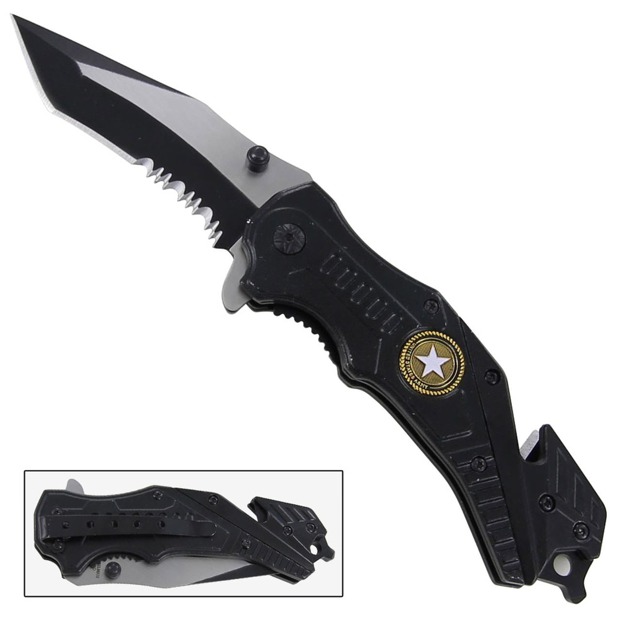 3" Blade Army Tactical Spring-Assist Pocket Folding Knife - TOPHATTER'S ARMORY DEALS Collectible Weapons - Tophatter Daily Deals