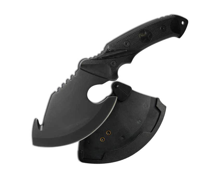 Full Tang Tactical Hunting Knife Hatchet With Gut Hook Blade Collectible Weapons - Tophatter Daily Deals