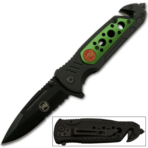 Don't Tread On Me Tactical Rescue Assisted Opening Knife - Tophatter's Army Products & Self Defense Collectible Weapons - Tophatter Daily Deals