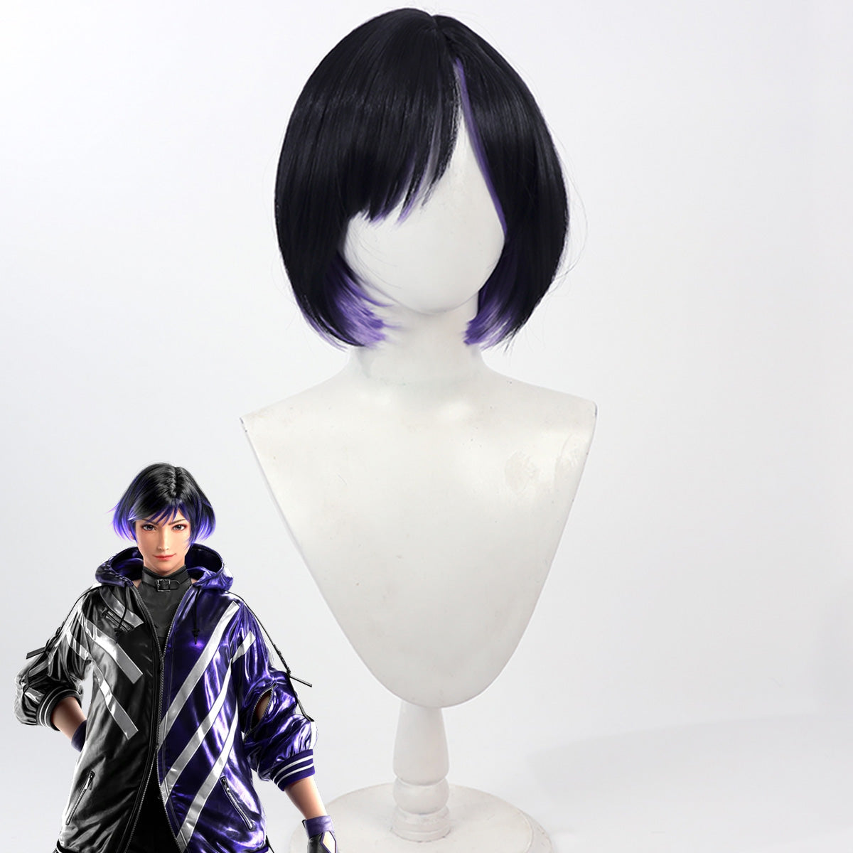 TEKKEN 8 Reina Black Purple Cosplay Wig Wig - Tophatter Daily Deals