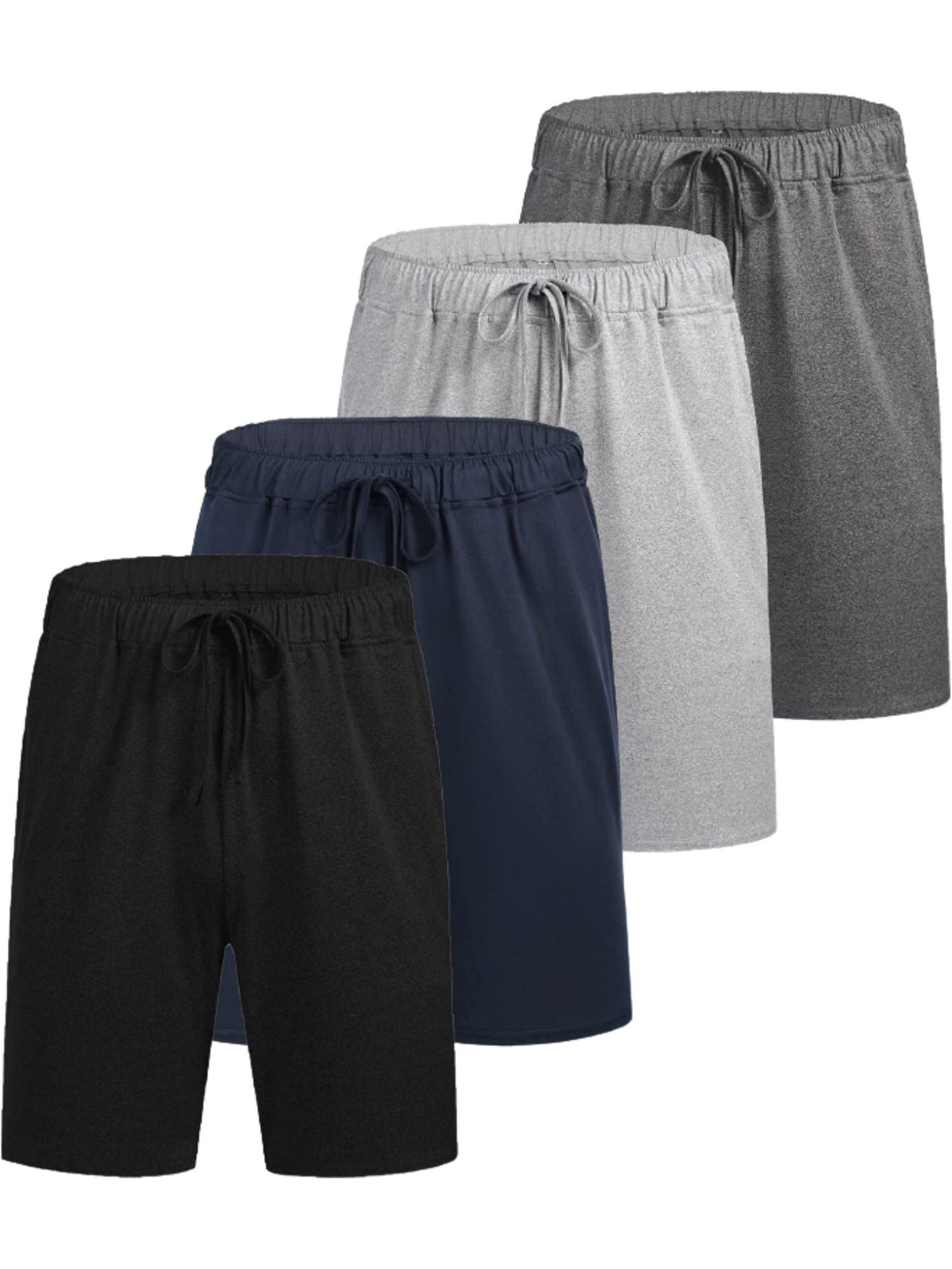 Men's Cotton Blend Lounge Shorts with Pockets (4-Pack) Women's Loungewear - Tophatter Daily Deals