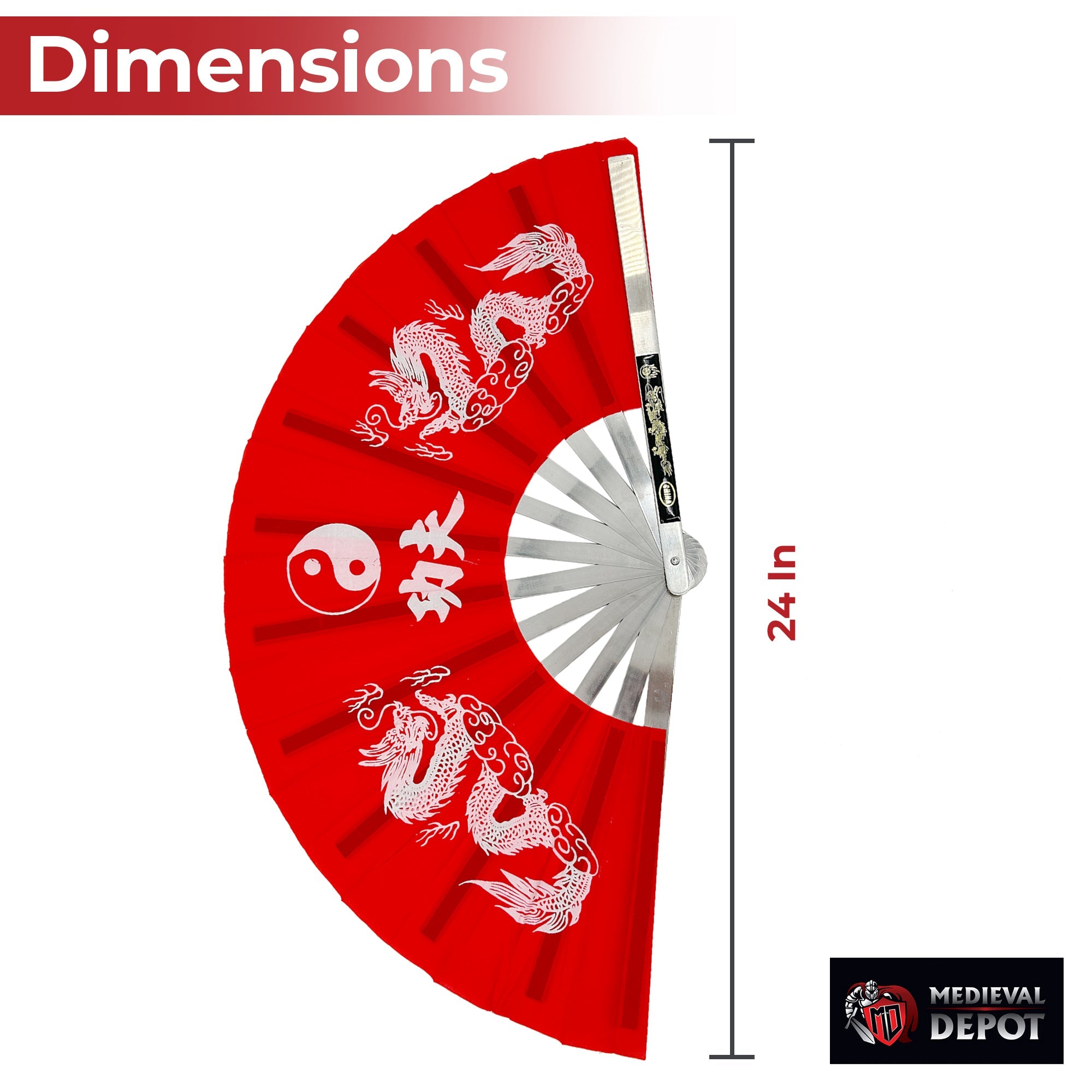 Tessen-Jutsu Iron Fan Weapon Dragon Red ninja & martial arts - Tophatter Daily Deals