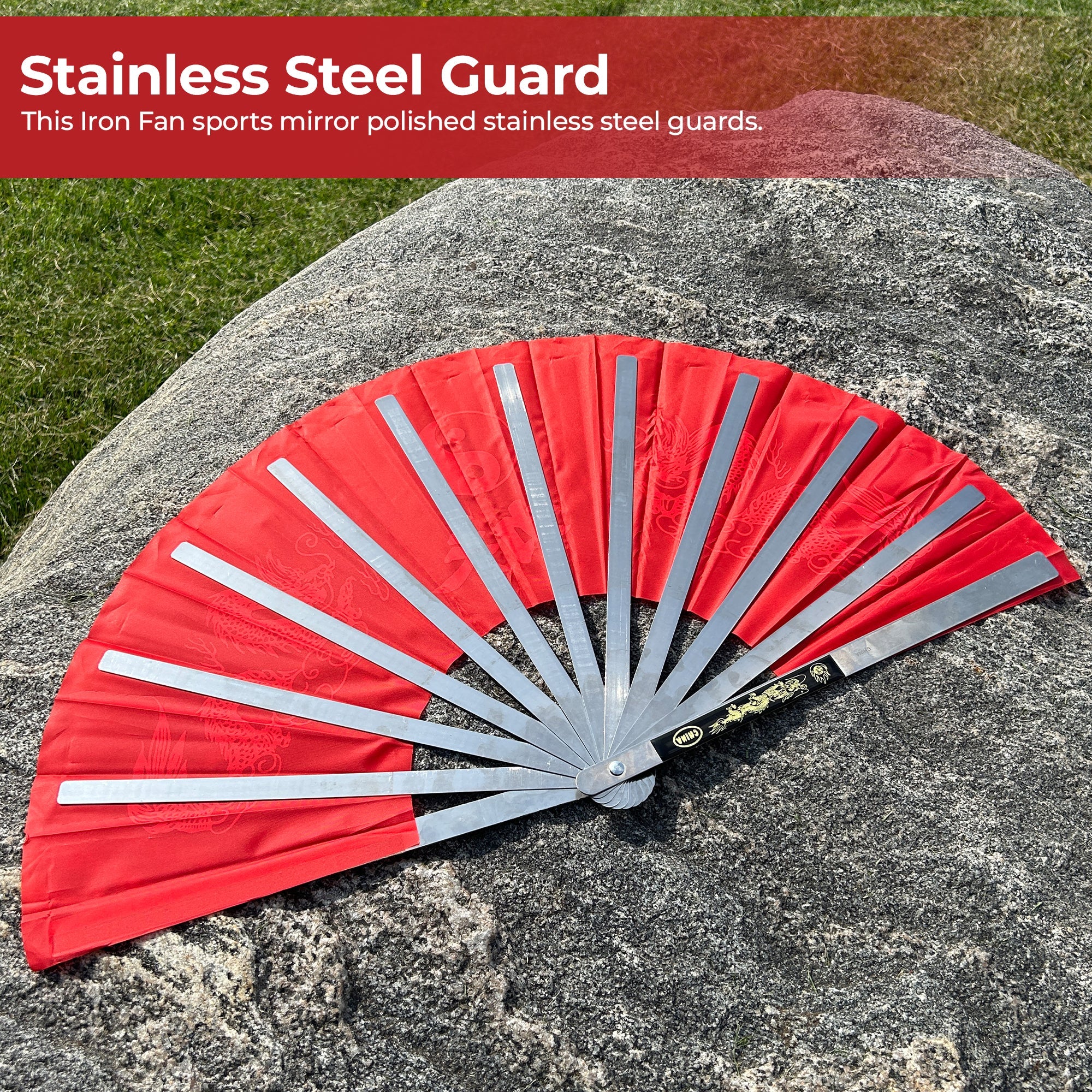 Tessen-Jutsu Iron Fan Weapon Dragon Red ninja & martial arts - Tophatter Daily Deals