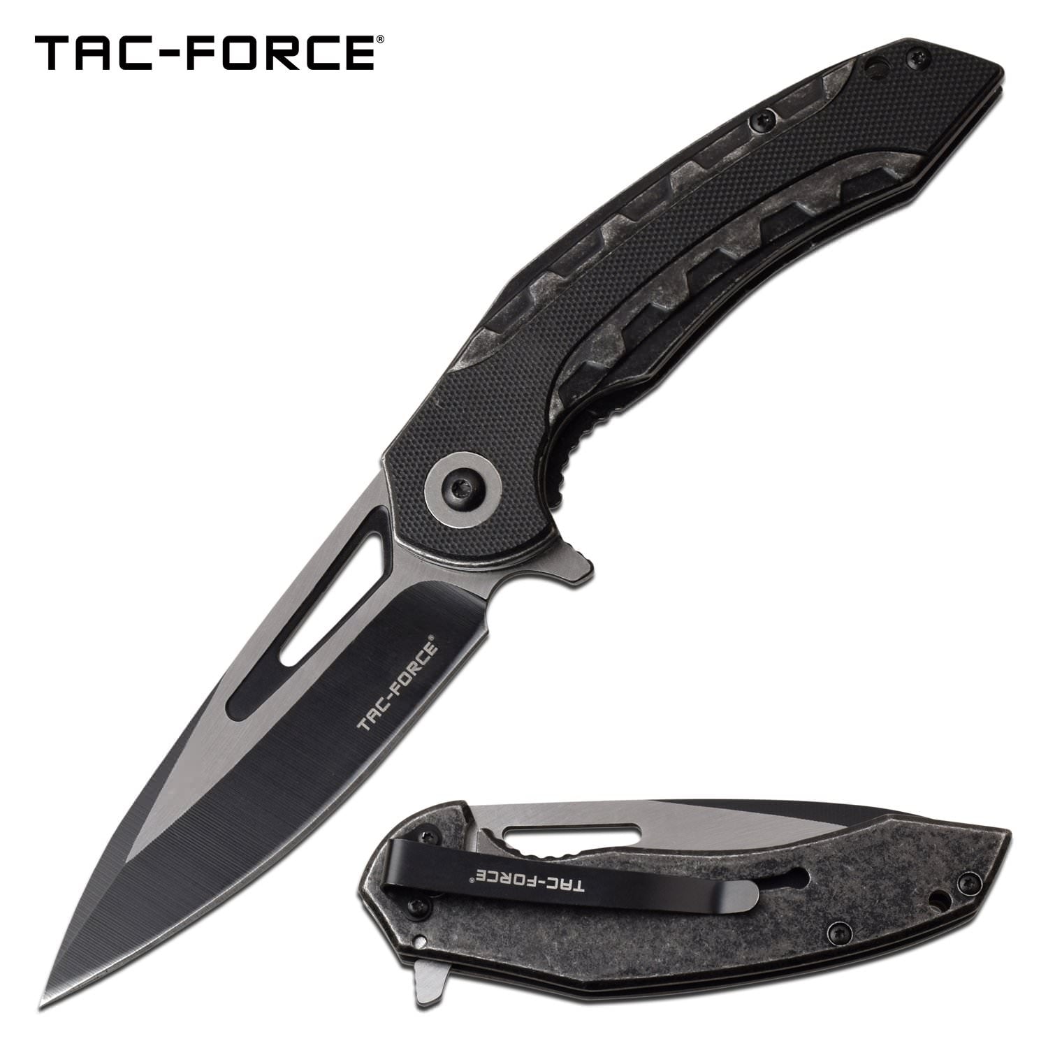 Spring Assist Folding Knife Black 3.5" Blade Tactical Frame-Lock Collectible Weapons - Tophatter Daily Deals