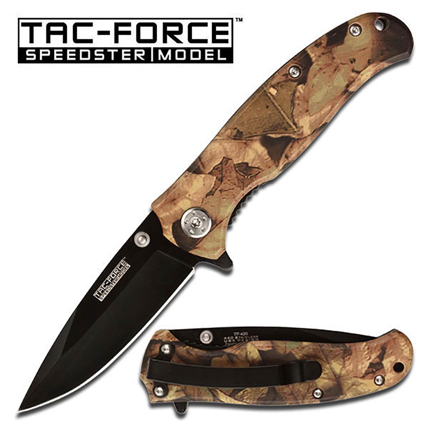 Spring Assisted Folding Pocket Knife - Textured Aluminum Camo Handle Collectible Weapons - Tophatter Daily Deals