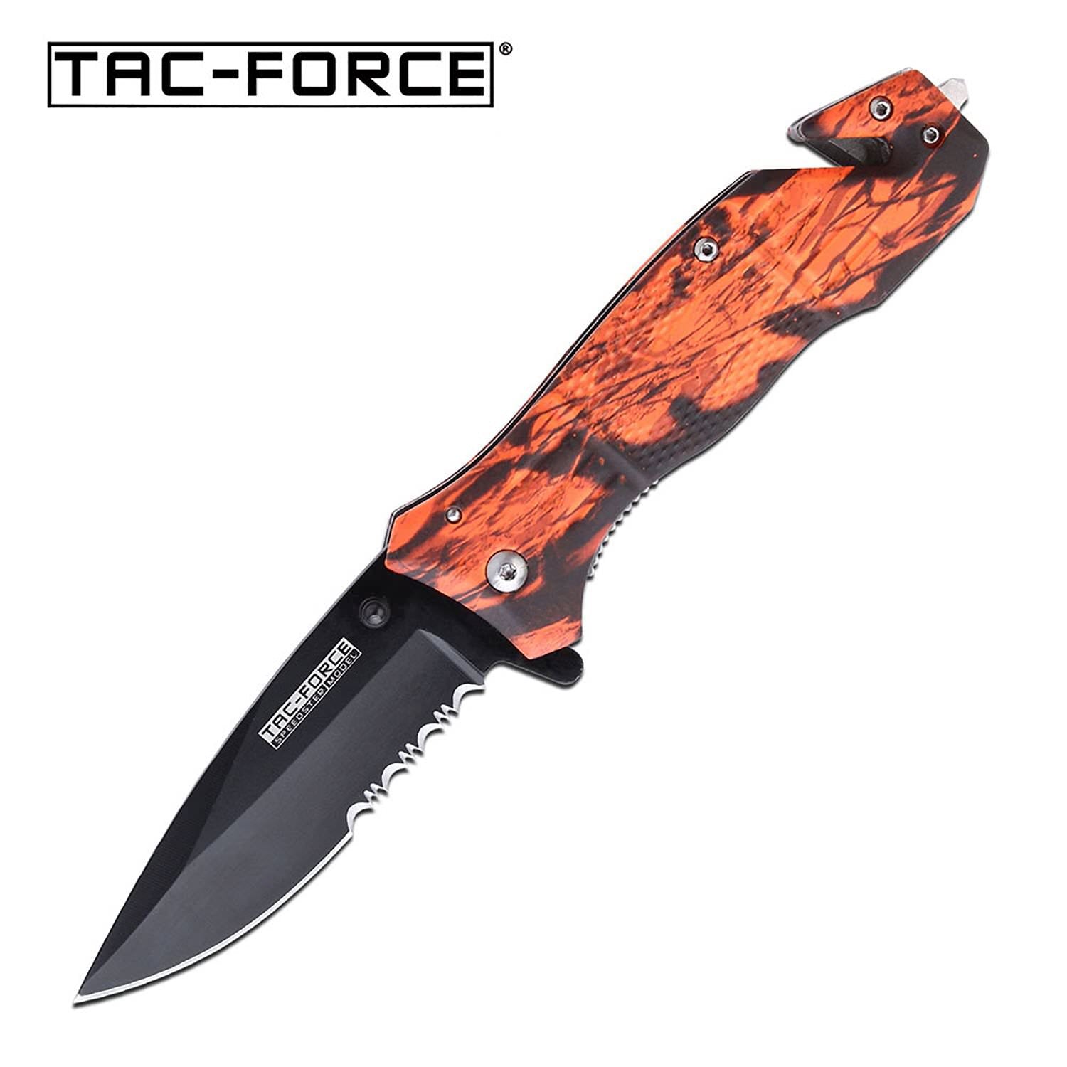 Assisted Opening CAMO Belt Cutter Glass Breaker Rescue Knife Collectible Weapons - Tophatter Daily Deals