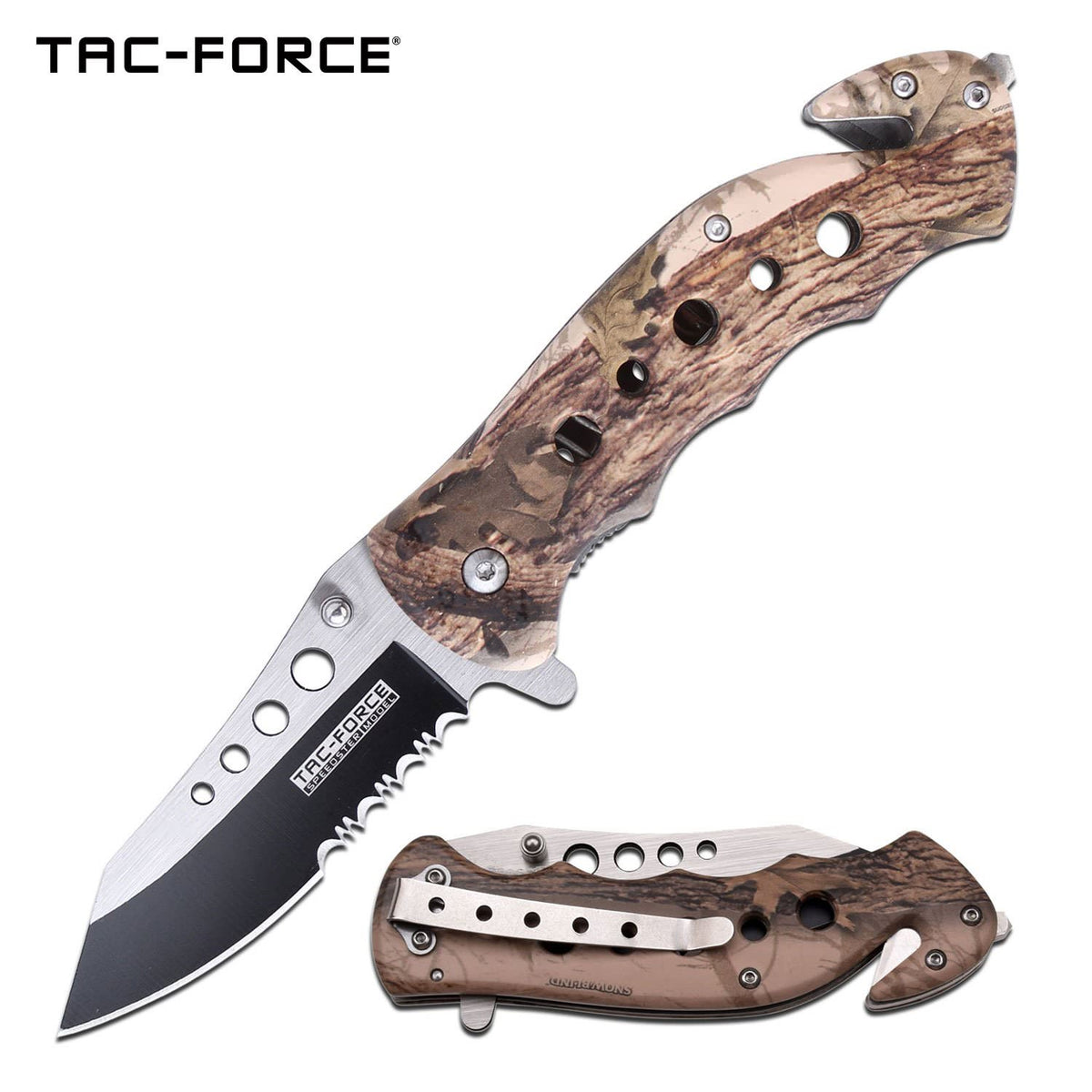 Spring Assist - 'Legal Automatic' Knife - Brown Camo Handle - TOPHATTER'S ARMORY DEALS Collectible Weapons - Tophatter Daily Deals