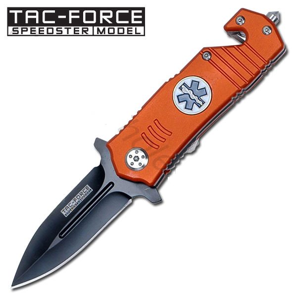 EMT Stiletto Style Rescue Folder Spring Assisted Pocket Knife - TOPHATTER'S ARMORY DEALS Collectible Weapons - Tophatter Daily Deals