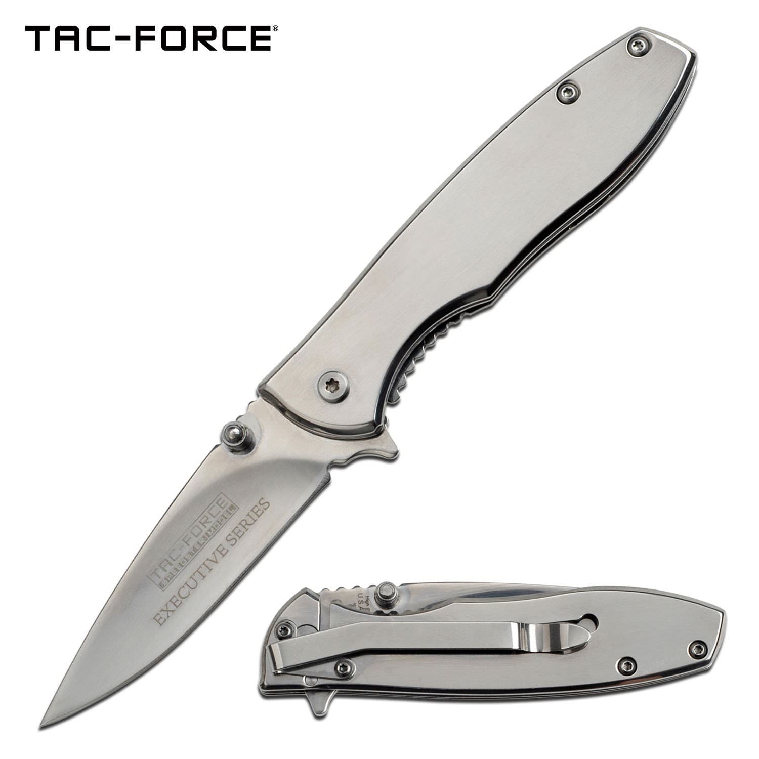 Mirror Finished Aluminum Handle Spring Assist Gentleman's Knife - Tophatter's Guns'N'Weapons Store - FREE SHIPPING Collectible Weapons - Tophatter Daily Deals