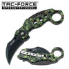 Spring Assist - Green Skulls Handle - Karambit Tactical Knife - Tophatter's Army Products & Self Defense Collectible Weapons - Tophatter Daily Deals
