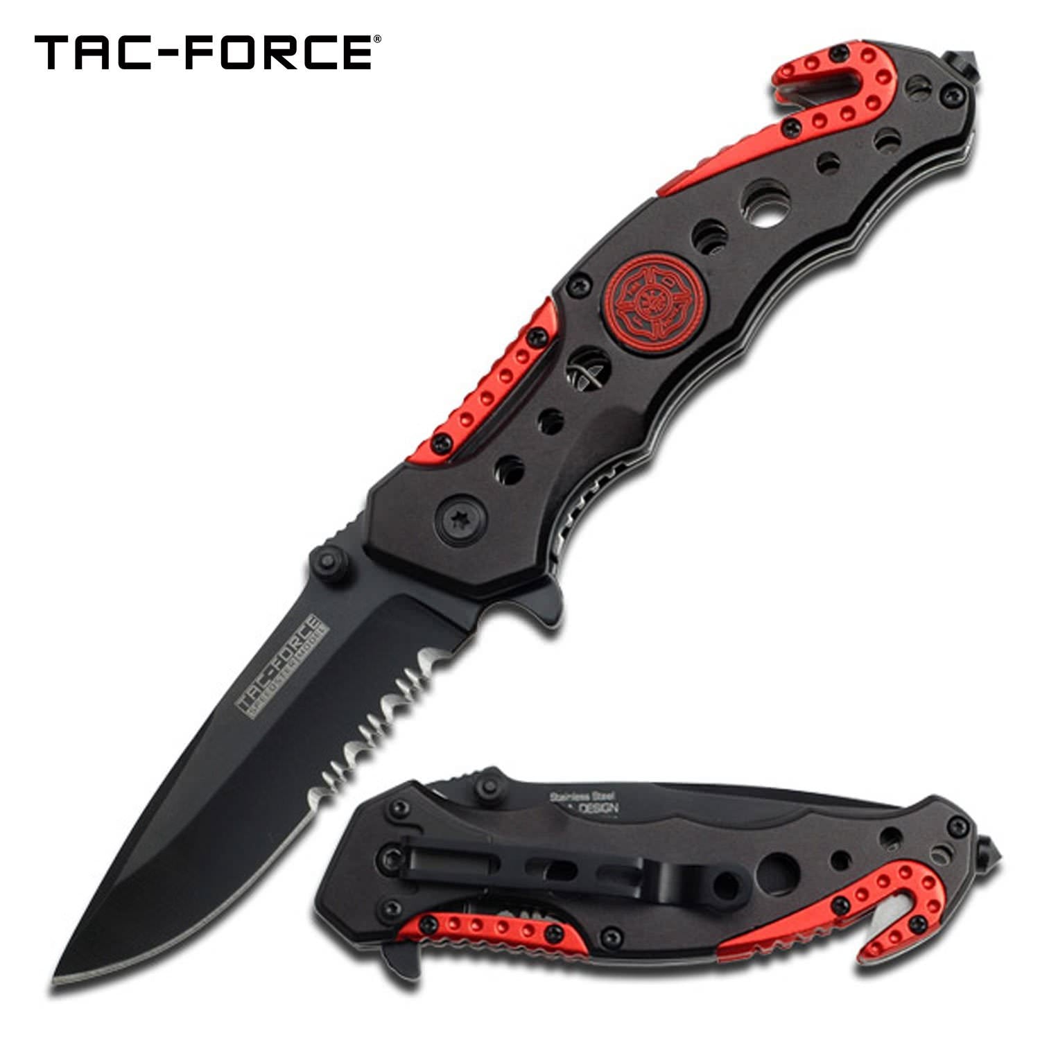7.75" Fire Fighter Spring Assisted Folding Pocket Knife Collectible Weapons - Tophatter Daily Deals