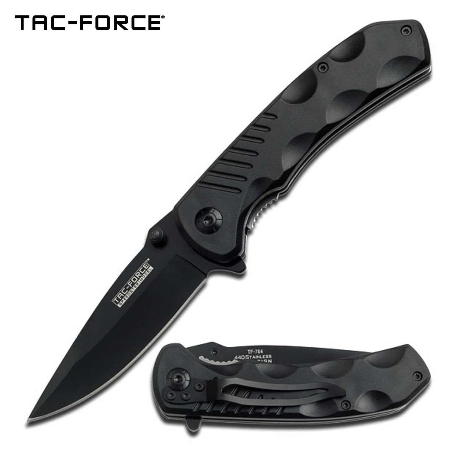 Tac-Force Black Plain Assisted Open Black Folding Knife Pocket Folder Collectible Weapons - Tophatter Daily Deals