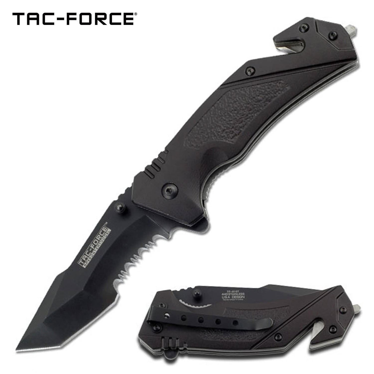 Tac-Force Tactical Rescue Spring Assisted Opening Knife with Tanto Blade - Tophatter's Guns'N'Weapons Store Collectible Weapons - Tophatter Daily Deals