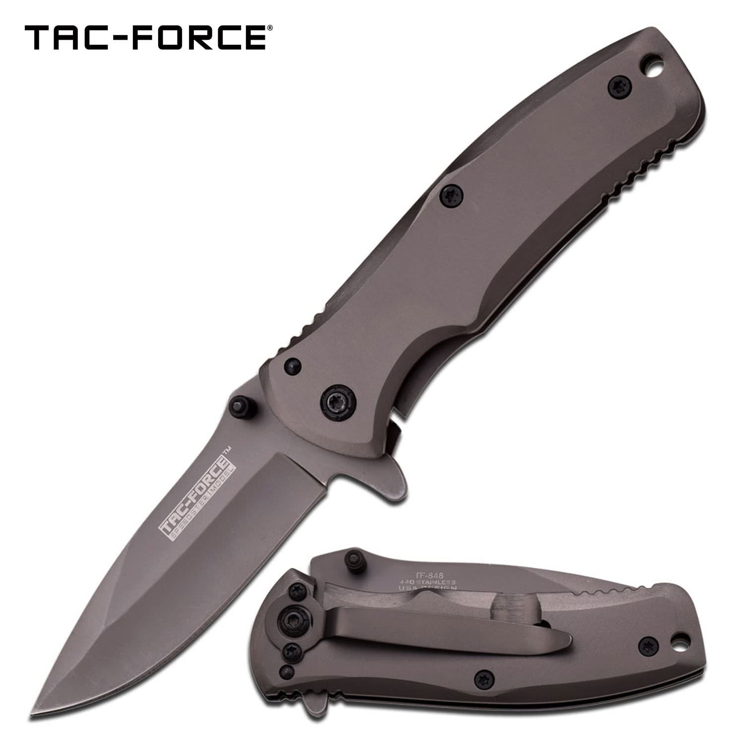 Tac Force 6.25" Titanium Spring Assisted Folding Knife - Tophatter's Guns'N'Weapons Store - FREE SHIPPING Collectible Weapons - Tophatter Daily Deals