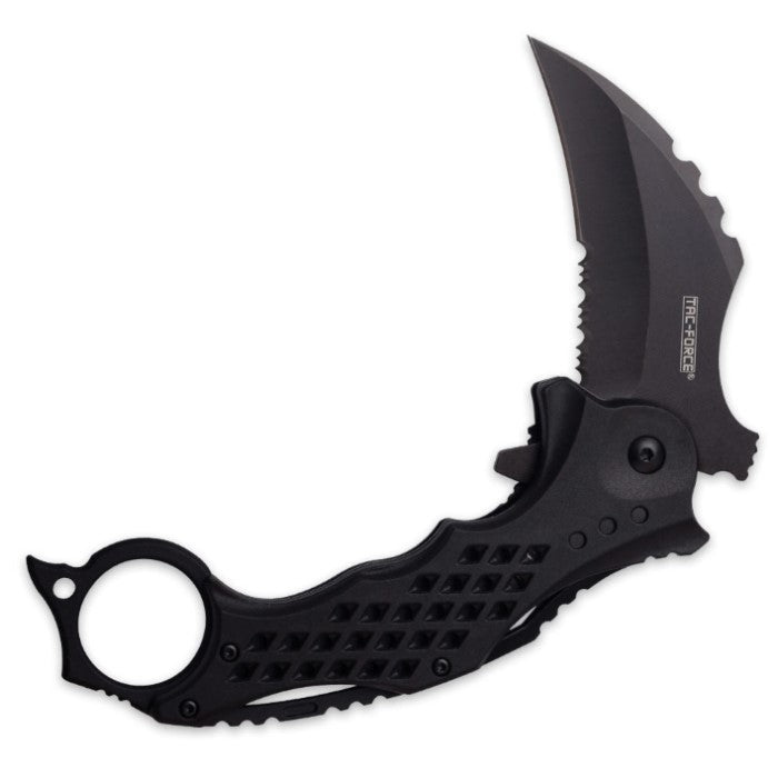 Tac Force NightClaw Assisted Opening Folding Karambit - Matte Black Knife-Assist - Tophatter Daily Deals
