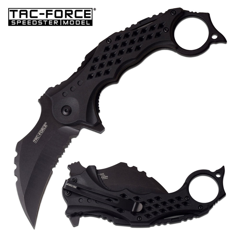 Tac Force NightClaw Assisted Opening Folding Karambit - Matte Black Knife-Assist - Tophatter Daily Deals